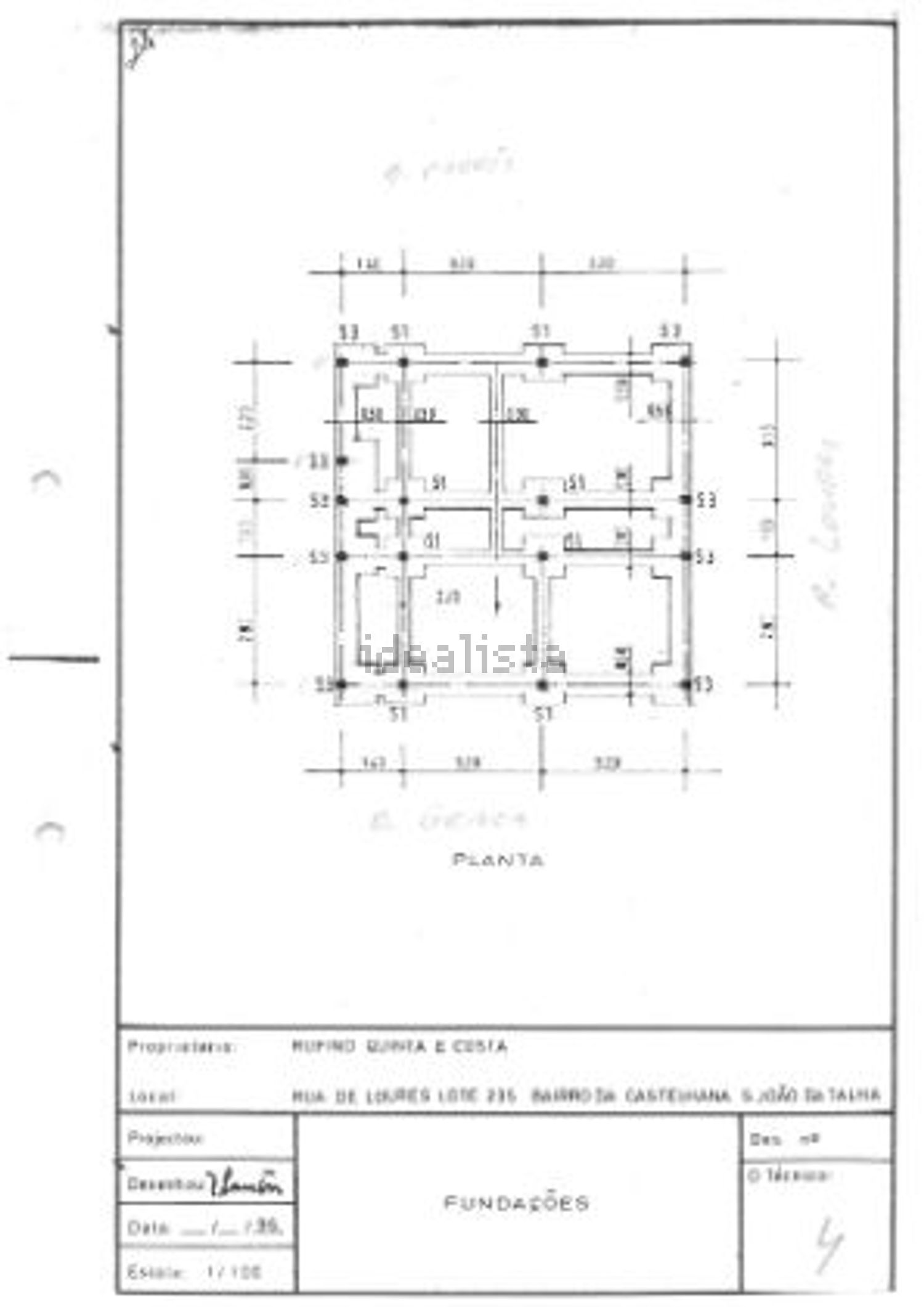 小楼房或独栋别墅出售在Rua da Graça - 平面图