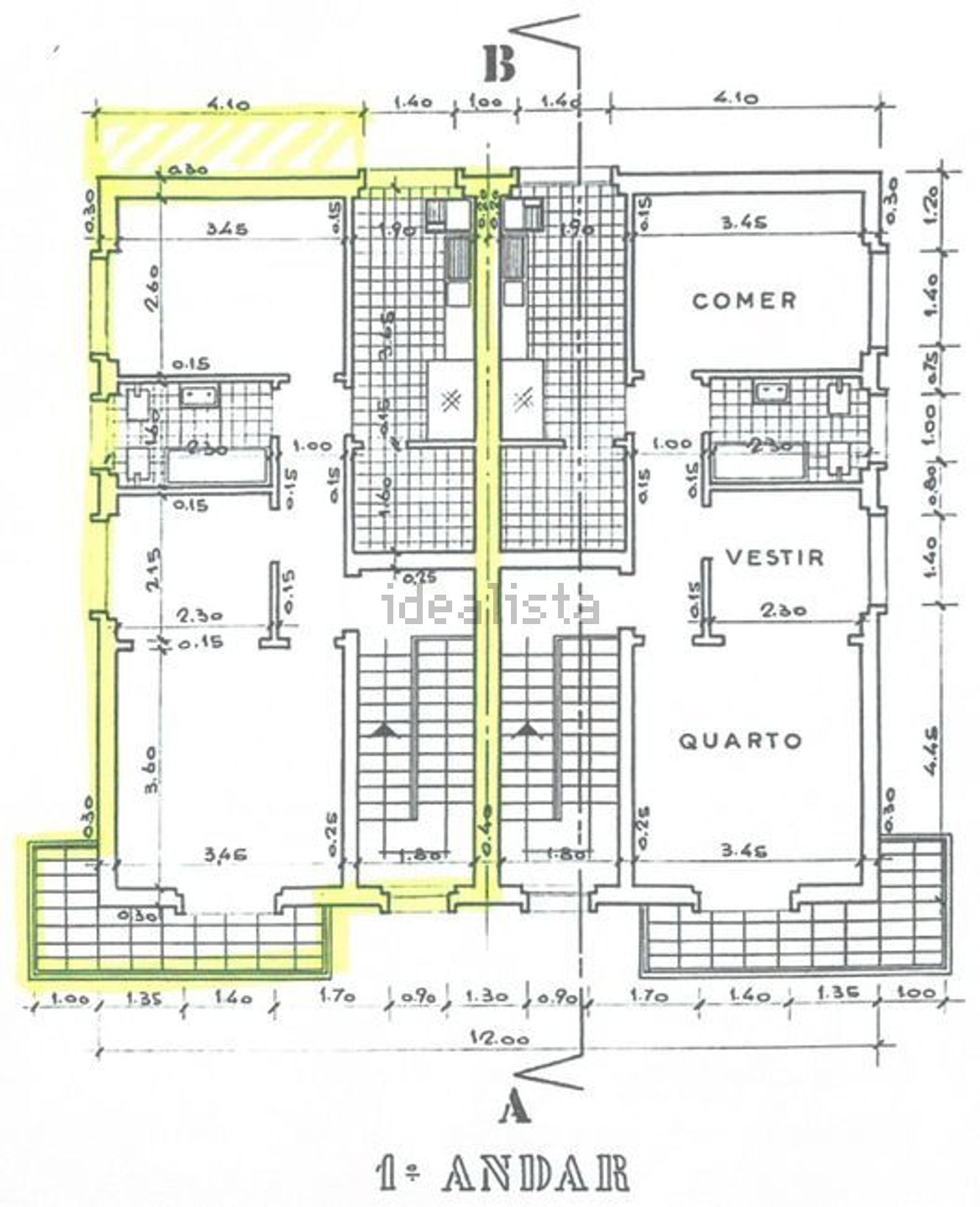 公寓 t2出售在Rua Infanta Dona Maria - 平面图
