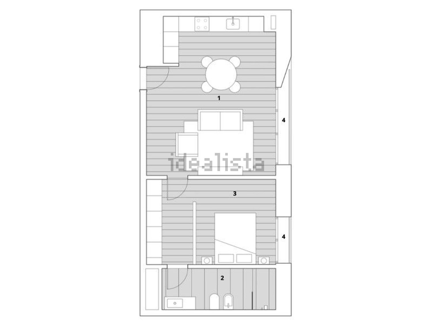 公寓 t1出售在Rua Pablo Neruda, 4 - 平面图