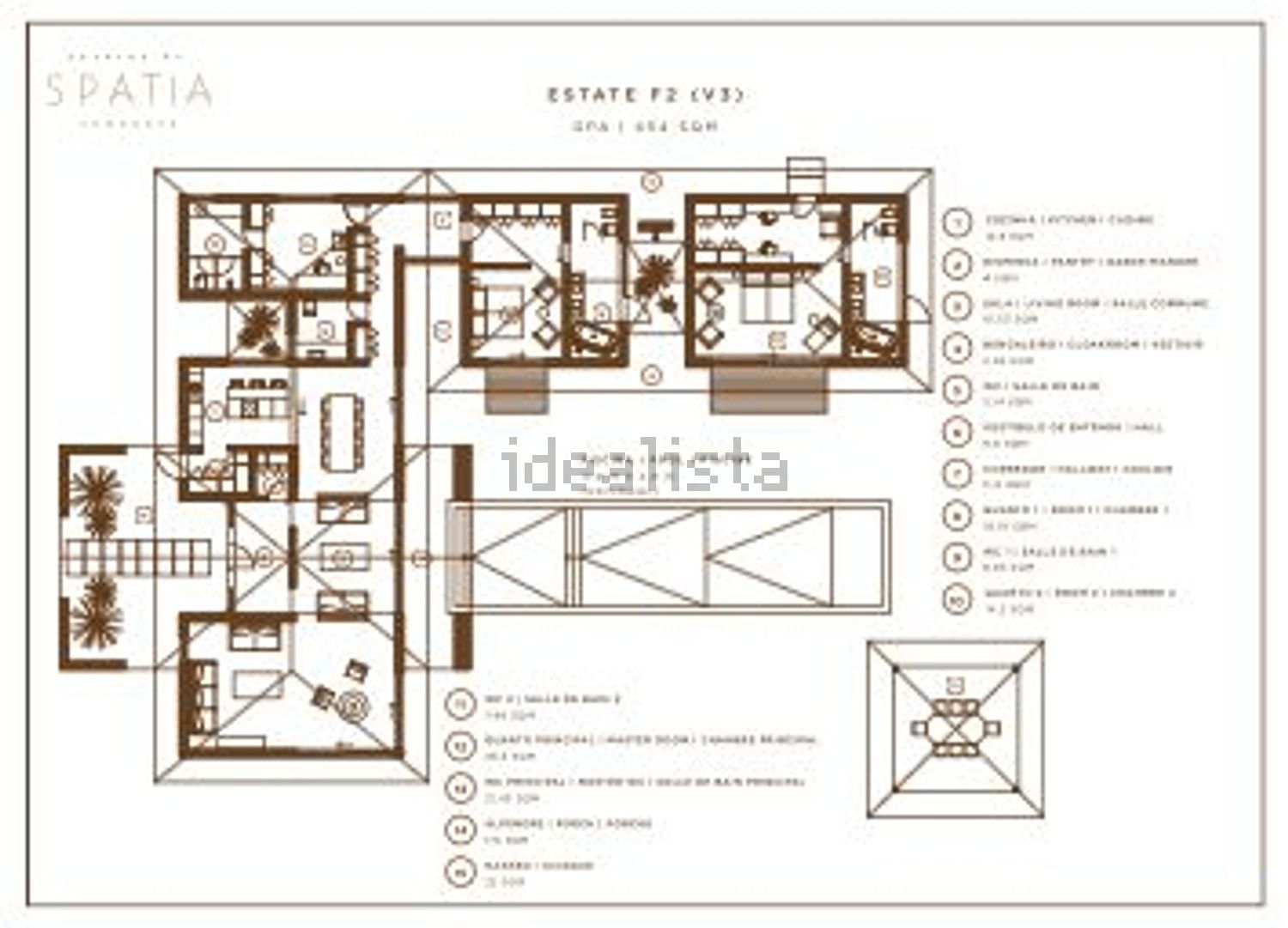 小楼房或独栋别墅出售在Estrada de Bicas - 平面图