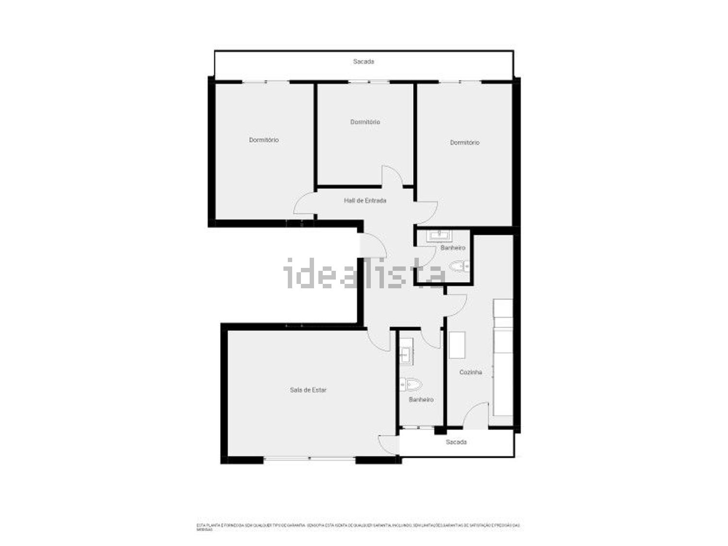 出租公寓 t3在Rua Capitão Leitão, 77 a - 平面图