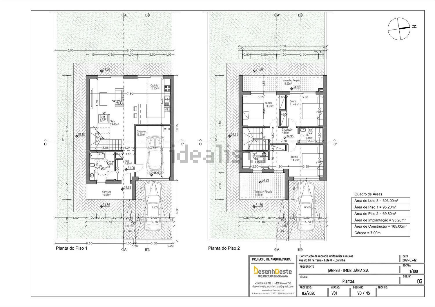 双拼别墅出售在Rua do Gil Ferreira 7 -, 12 - 平面图