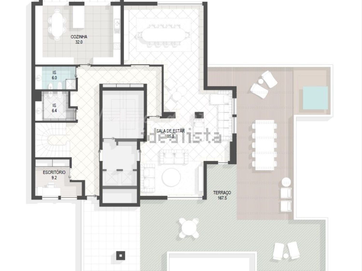 复式公寓出售在Rua Virgílio Correia, 1 D - 平面图