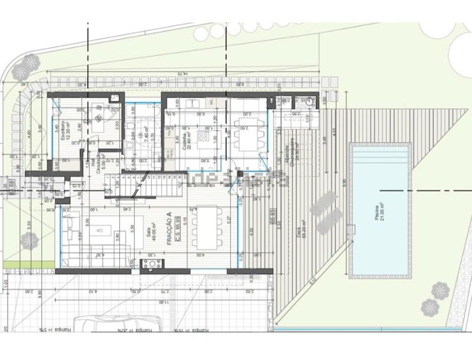 小楼房或独栋别墅出售在São Pedro da Cadeira - 平面图