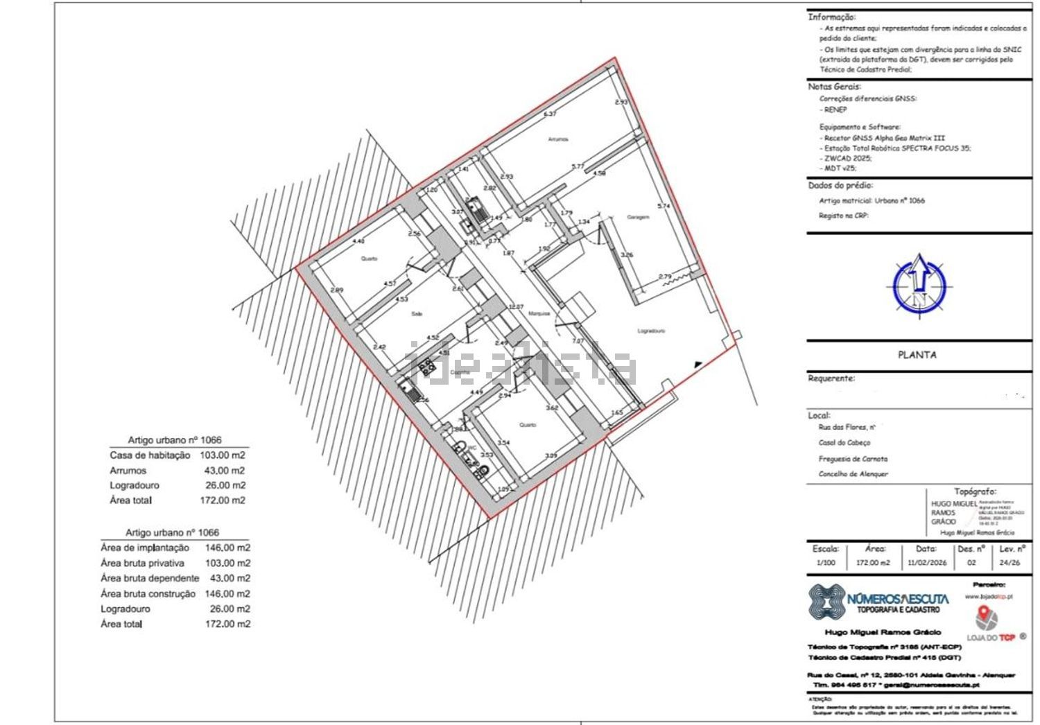 小楼房或独栋别墅出售在Rua das Flores - 平面图