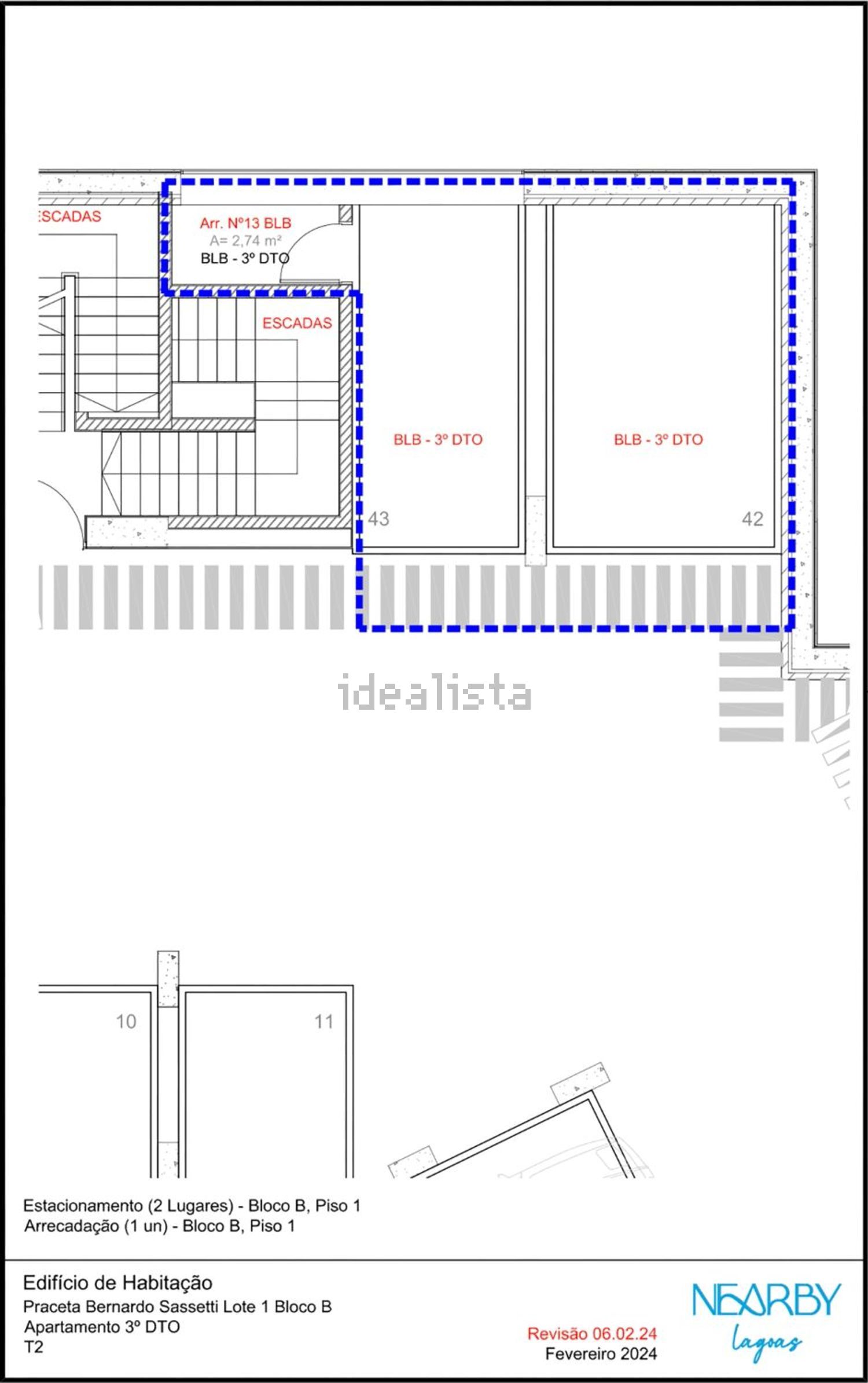 出租公寓 t2在Praceta Bernardo Sassetti - 平面图