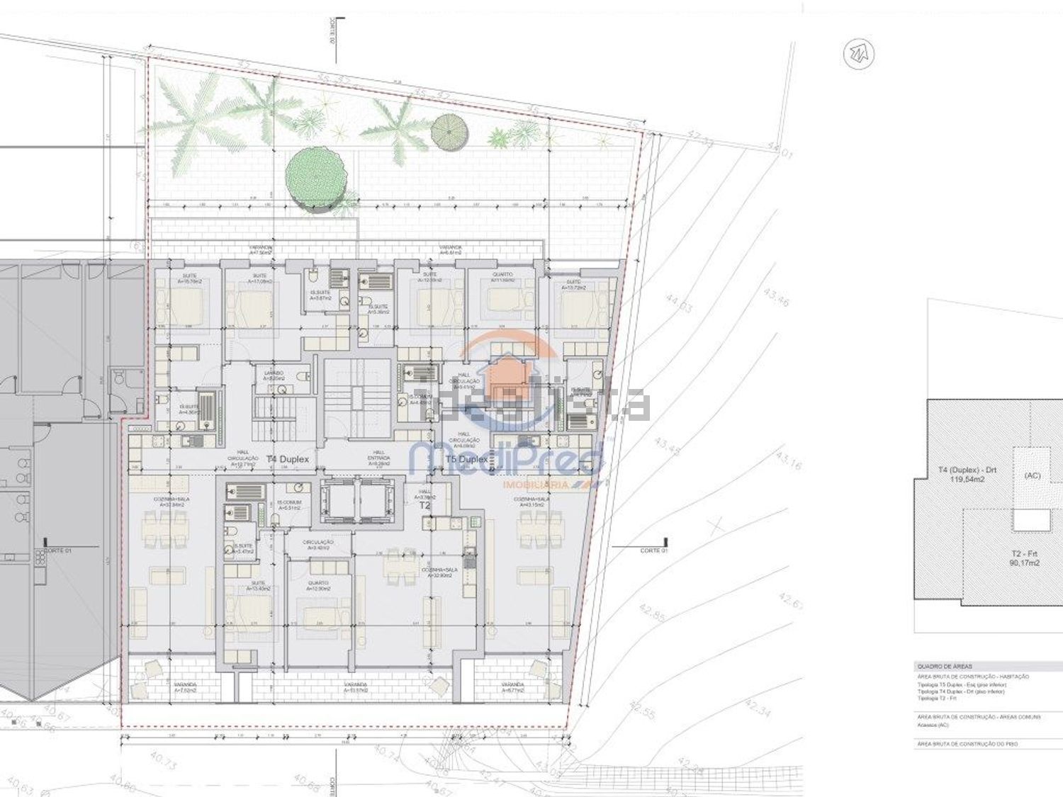 公寓 t4出售在Centro - 平面图