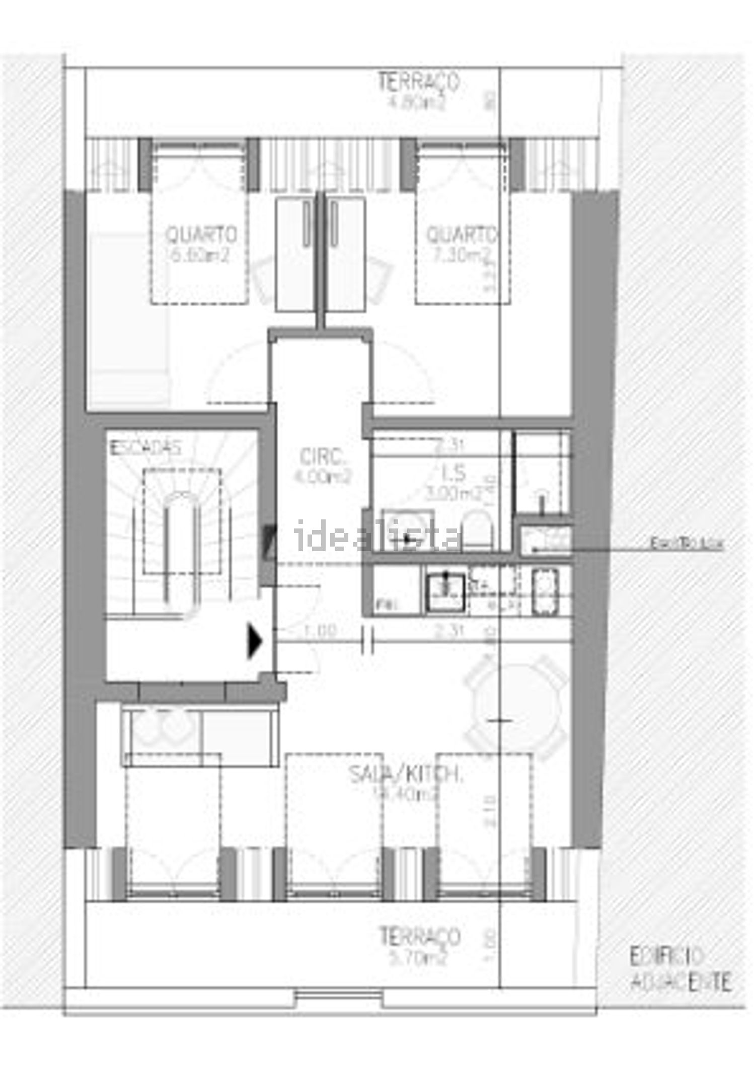 公寓 t2出售在São Vicente de Fora - 平面图