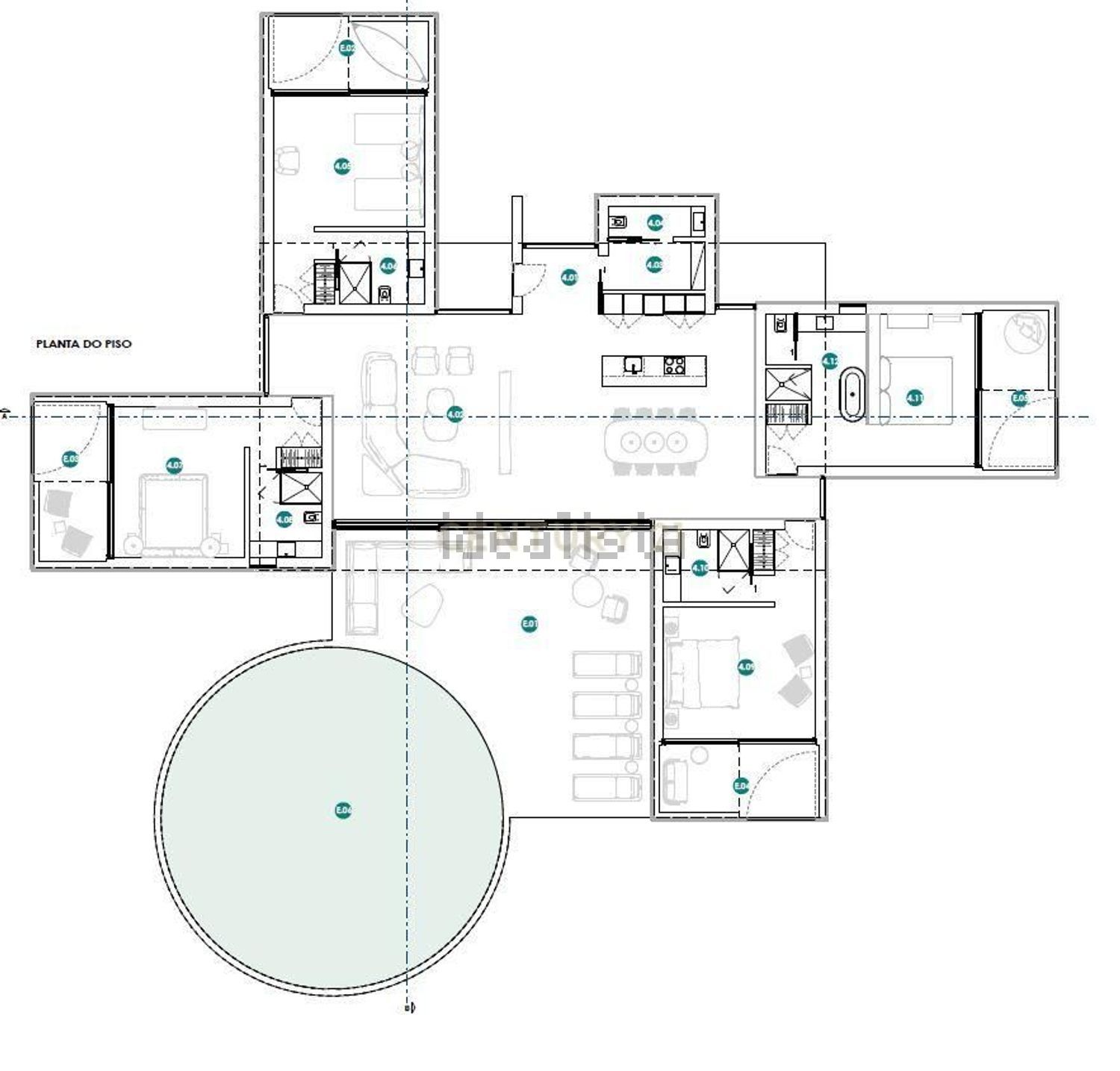 小楼房或独栋别墅出售在Estrada da Boa Vista - 平面图