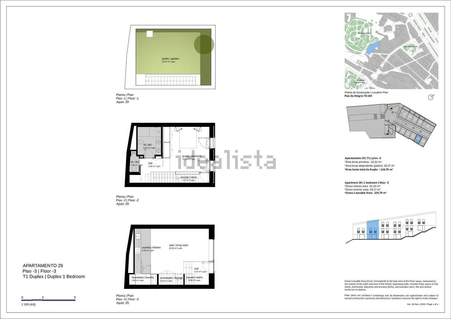 出租小楼房或独栋别墅在Rua da Alegria - 平面图