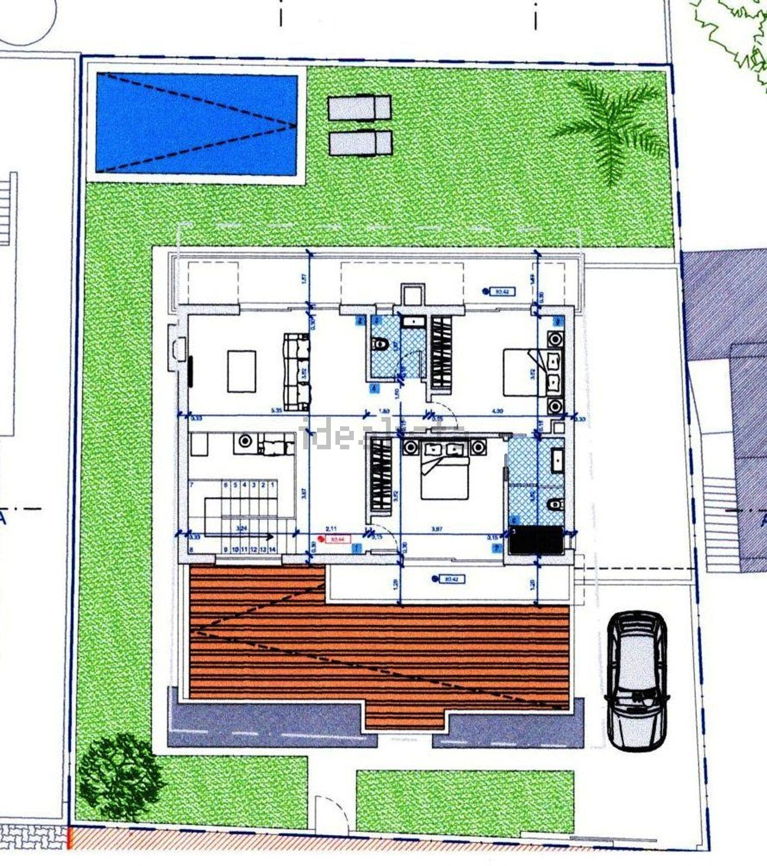 小楼房或独栋别墅出售在Vale de Choupos - Choilo - Galeotas - 平面图