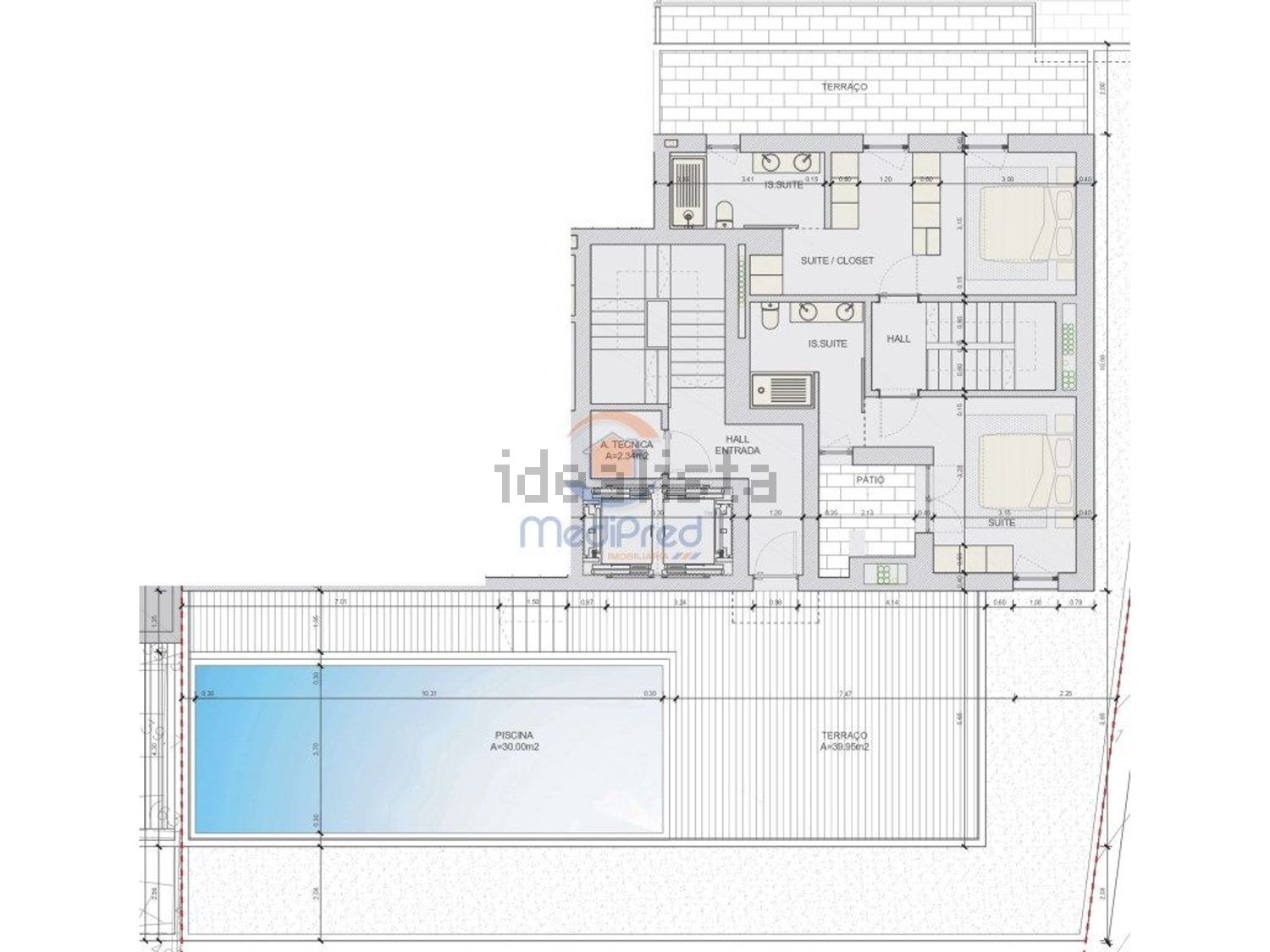 公寓 t5出售在Centro - 平面图