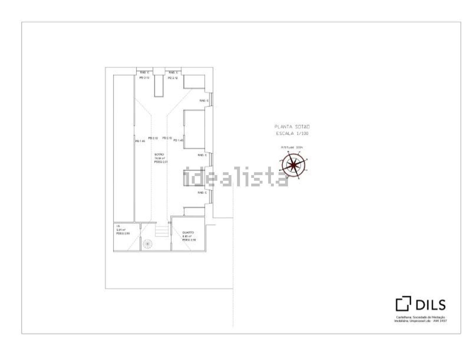 小楼房或独栋别墅出售在Rua Norte - 平面图