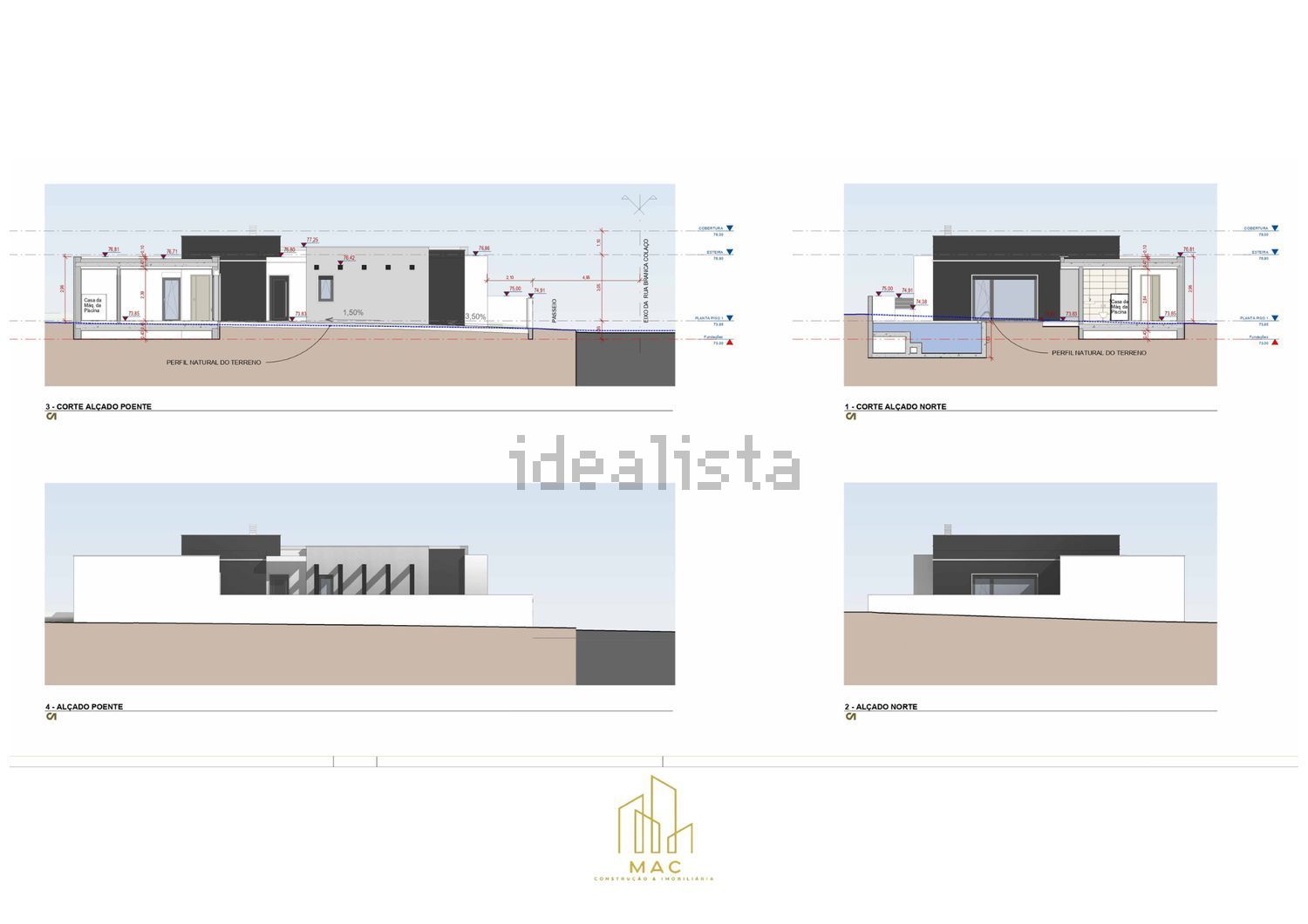 小楼房或独栋别墅出售在Pinhal do General - 平面图