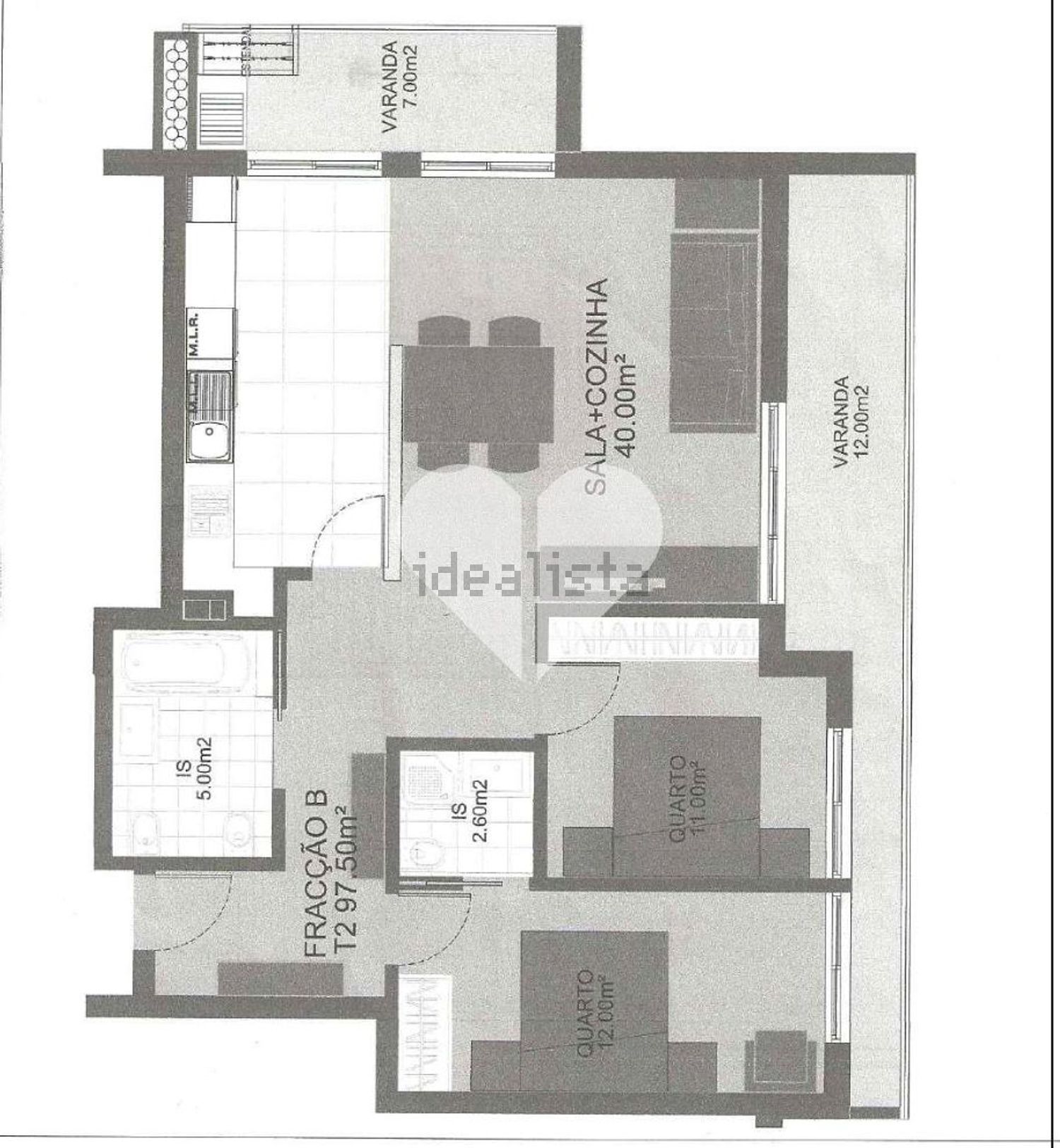 公寓 t2出售在Rua Padre Rui Valério, 16 - 平面图