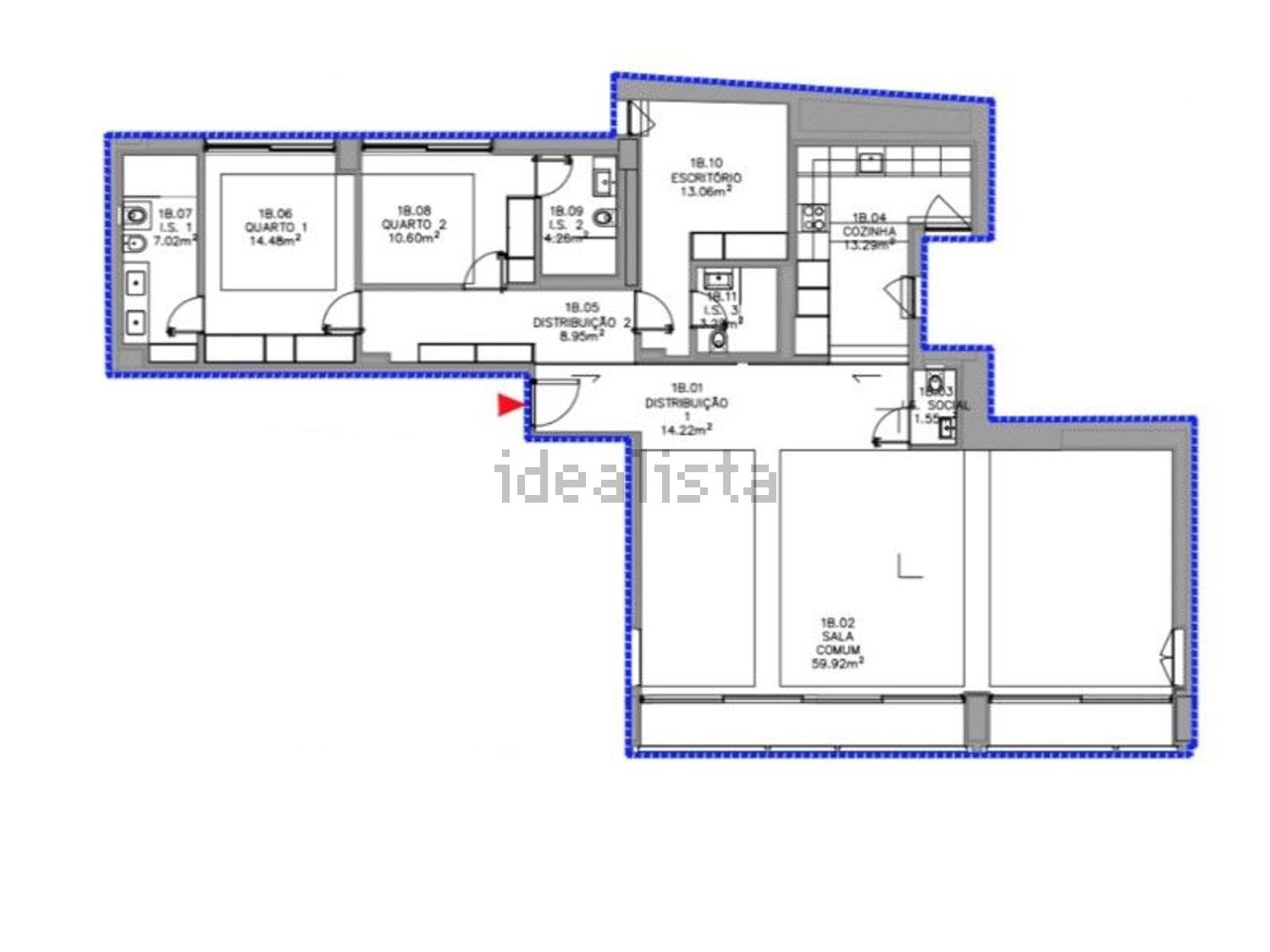 出租公寓 t3在Av. da Liberdade - Marquês de Pombal - 平面图