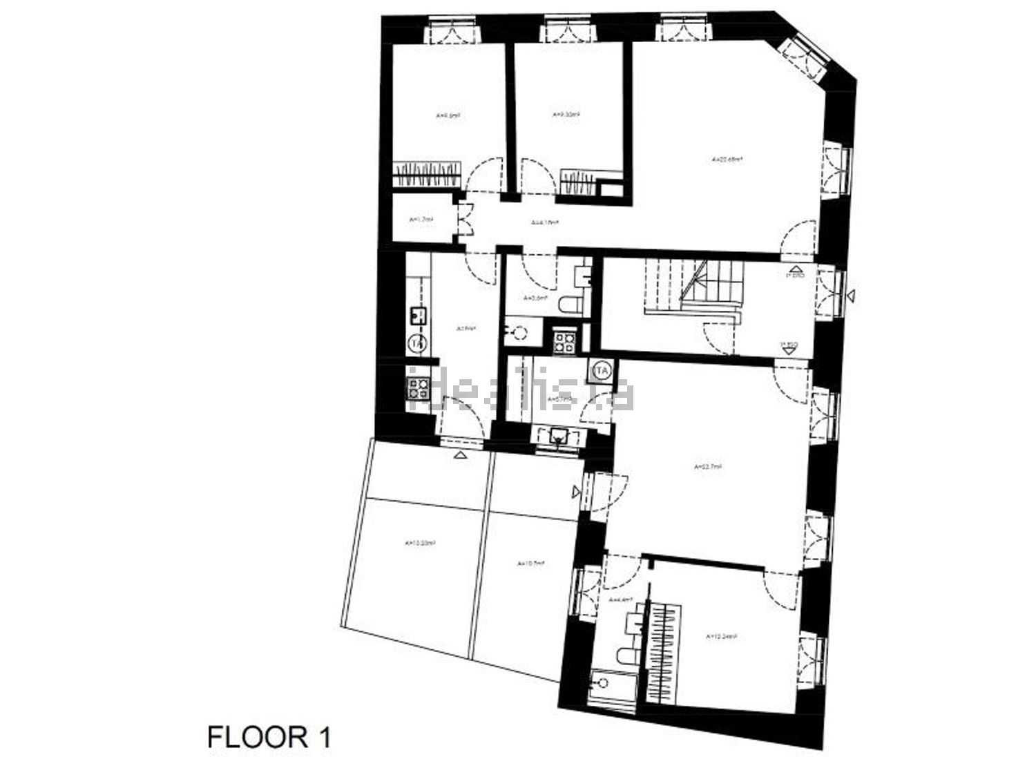 公寓 t2出售在Bairro Alto - 平面图