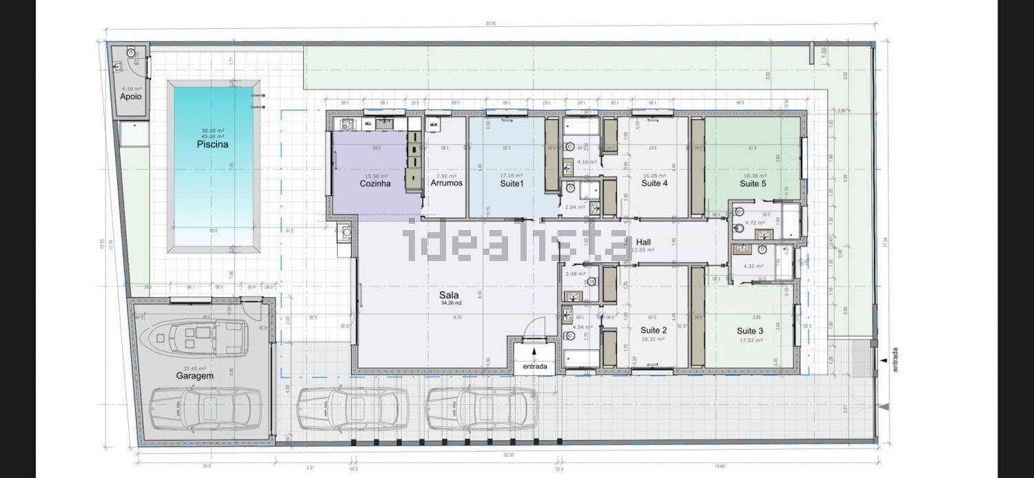 小楼房或独栋别墅出售在Rua Praia de Galapos - 平面图