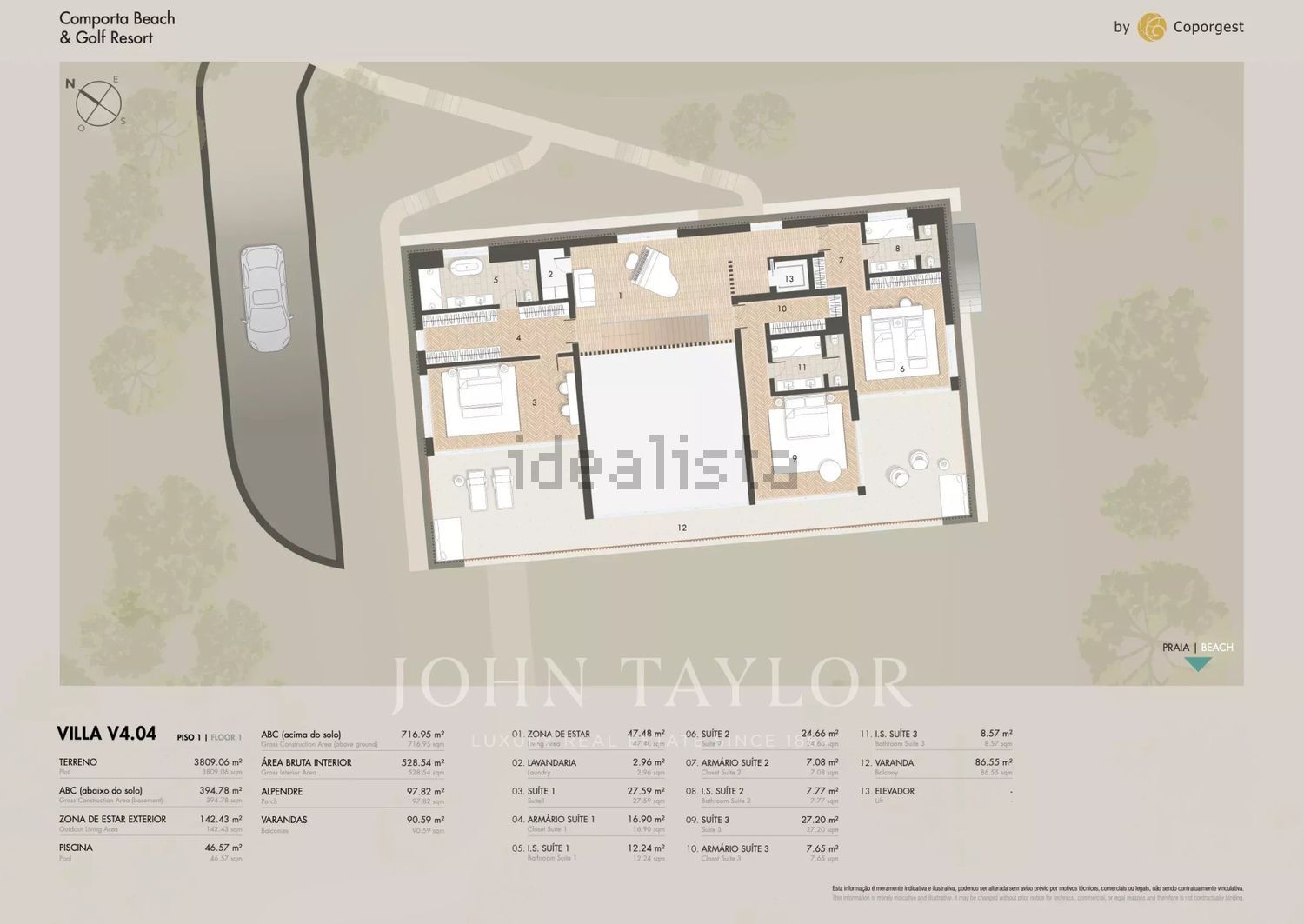 小楼房或独栋别墅出售Tróia - 平面图