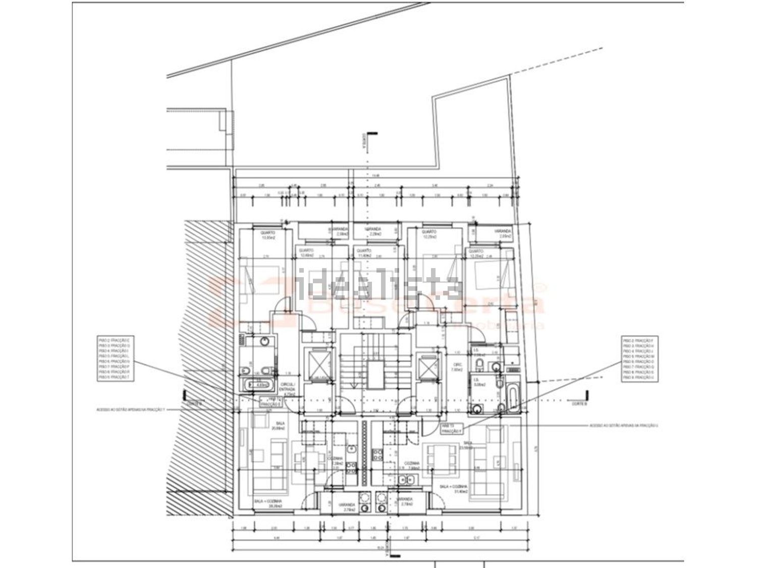 公寓 t3出售在Rua Alberto de Serpa - 平面图