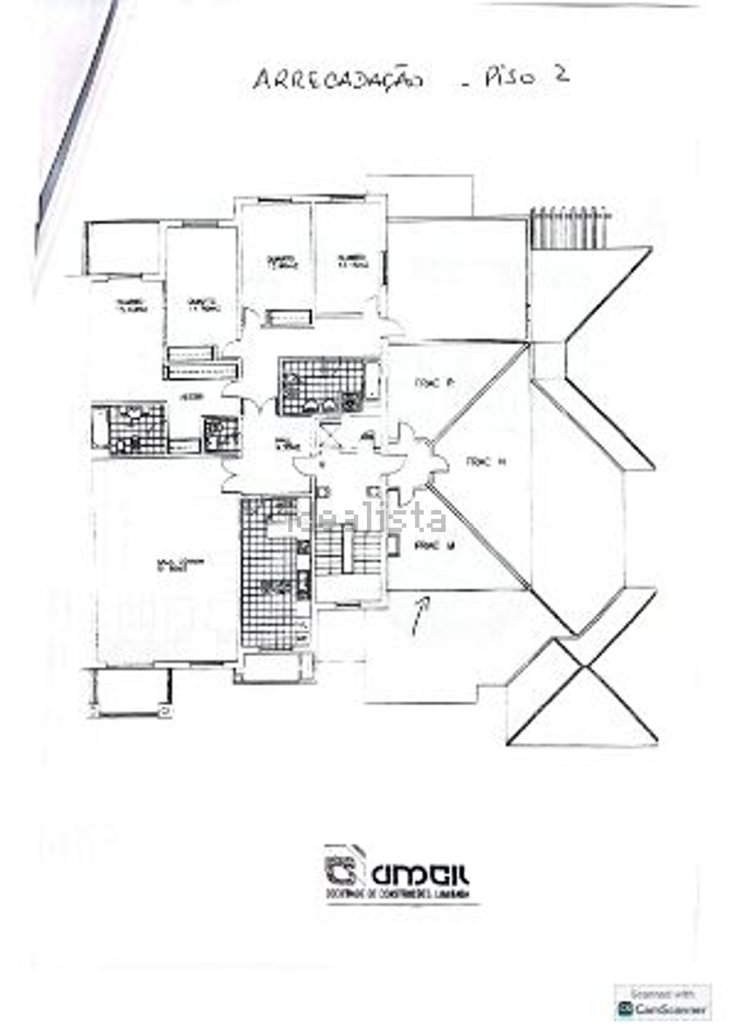 出租公寓 t3在Rua Mato das Cruzadas, 7 - 平面图