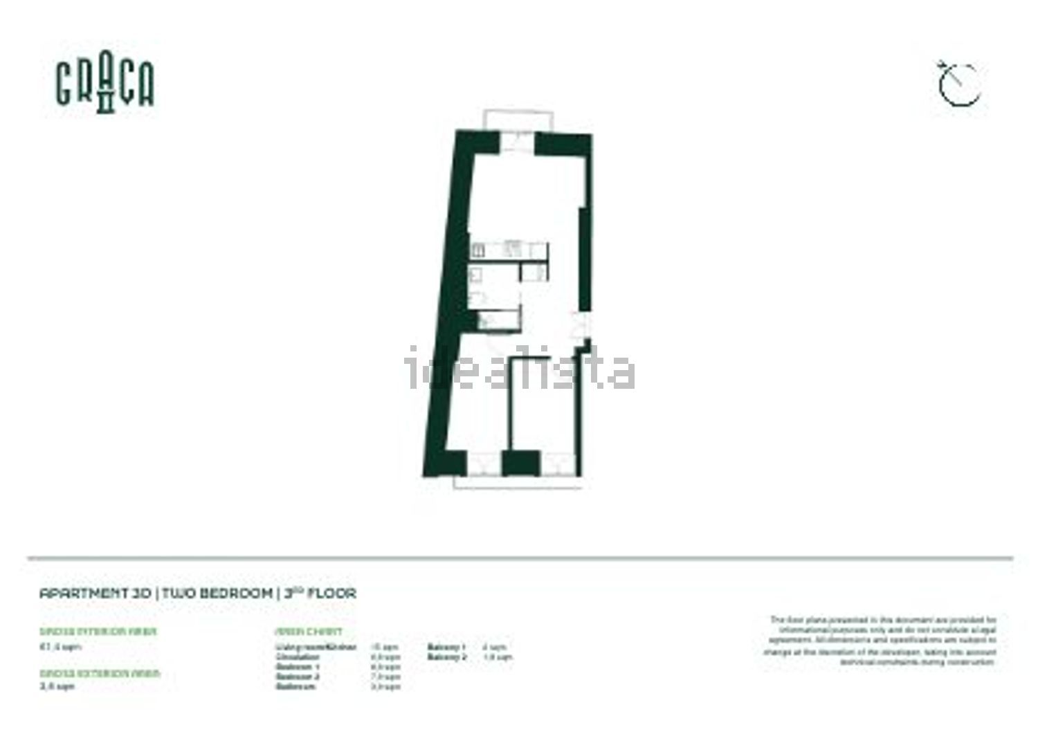 公寓 t2出售Calçada de Santo André, 58 - 平面图