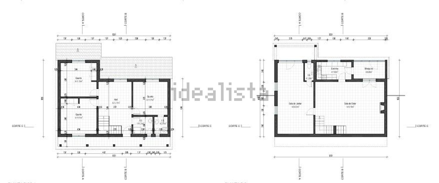小楼房或独栋别墅出售在Rua Estreita - 平面图