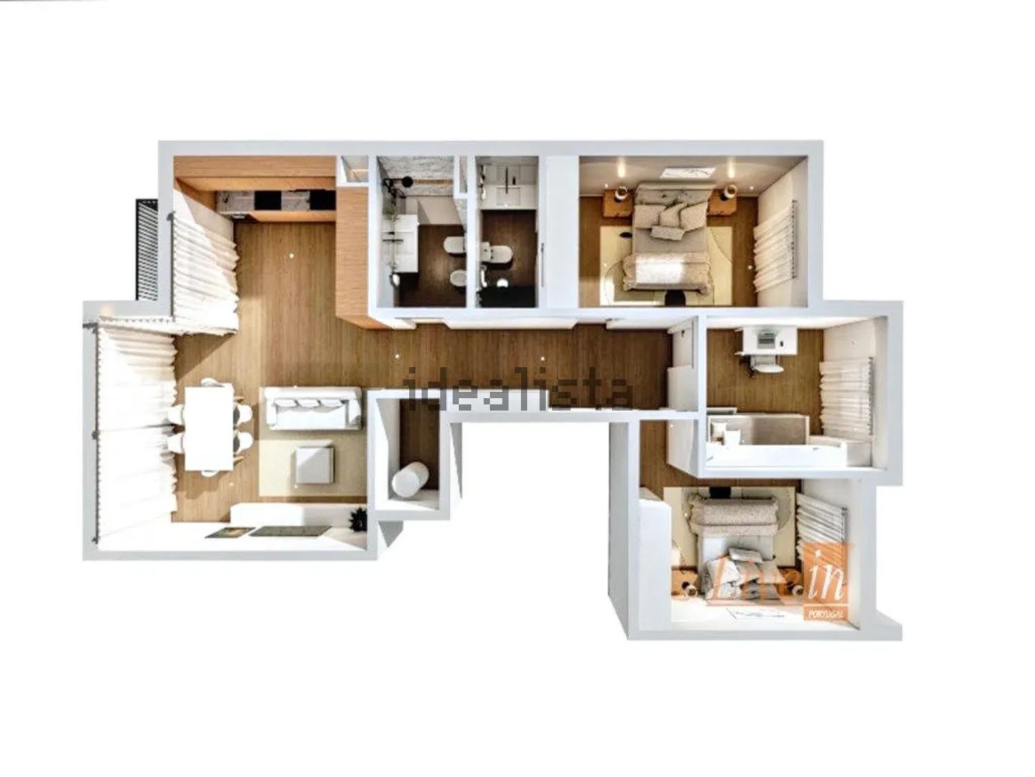 公寓 t3出售在Rua Leonor Gorjão, 2 - 平面图