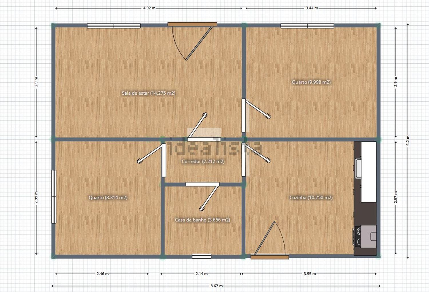 小楼房或独栋别墅出售在Estrada de Santo Estevão - 平面图