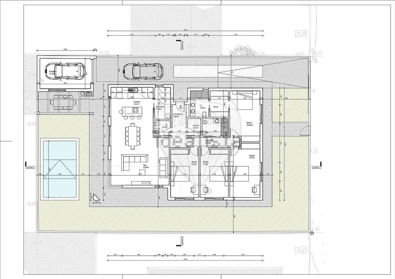 小楼房或独栋别墅出售在Rua Aquilino Ribeiro - 平面图