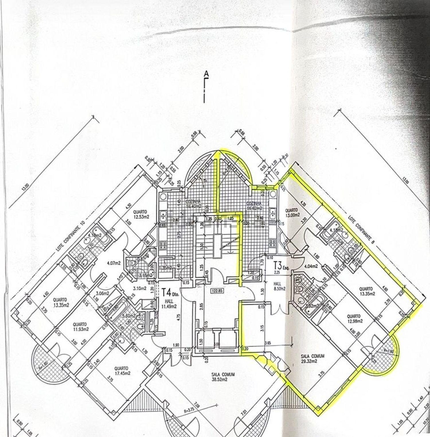 公寓 t3出售在Rua Manuel Martins da Hora, 13 - 平面图