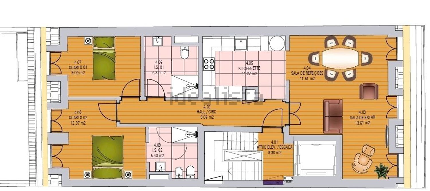 公寓 t2出售在Rua de São Bento - 平面图