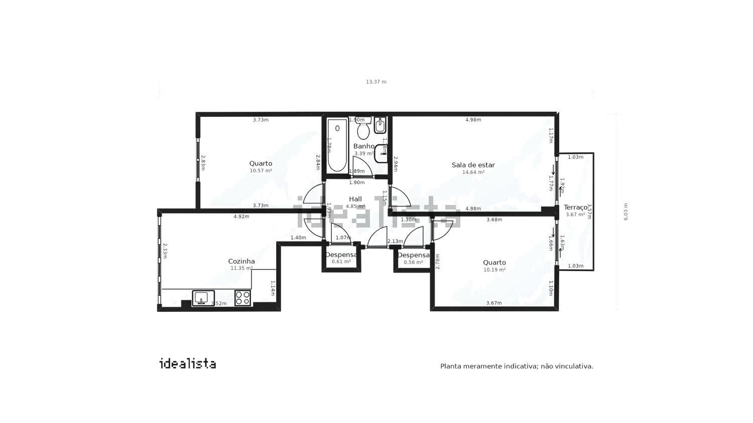 公寓 t2出售在Rua Conde Almoster, 24 - 平面图