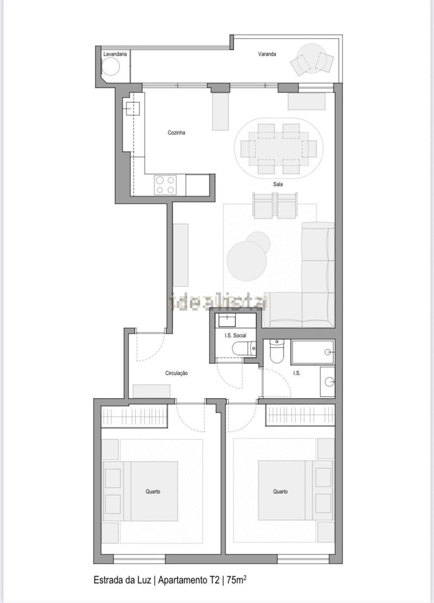公寓 t2出售在Estrada da Luz, 238 - 平面图