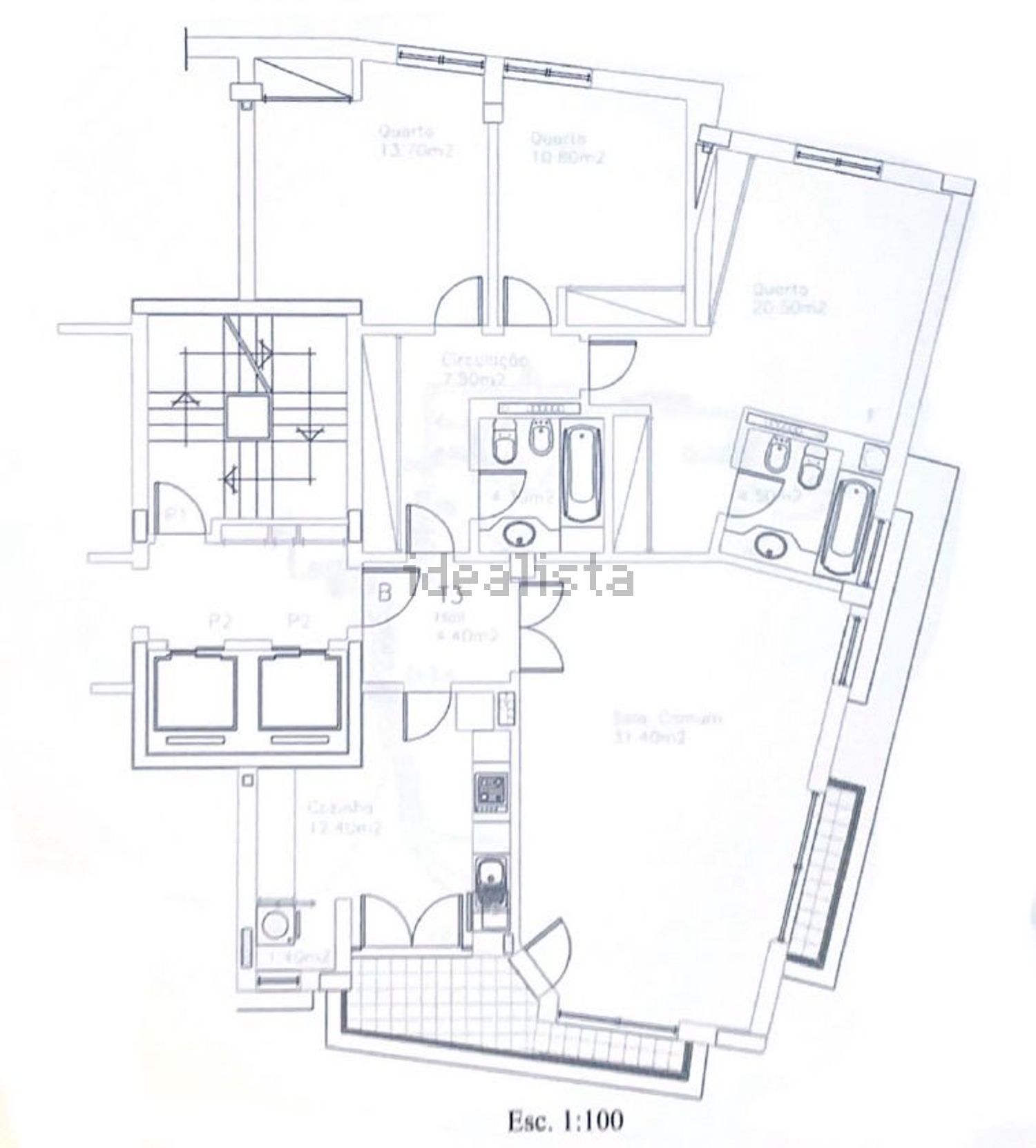 出租公寓 t3在Rua Engenheiro Ferry Borges, 1 - 平面图