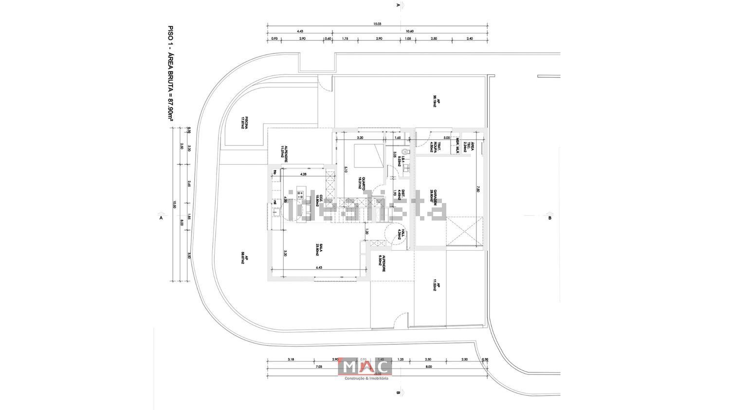 小楼房或独栋别墅出售在Brejos de Azeitão - 平面图