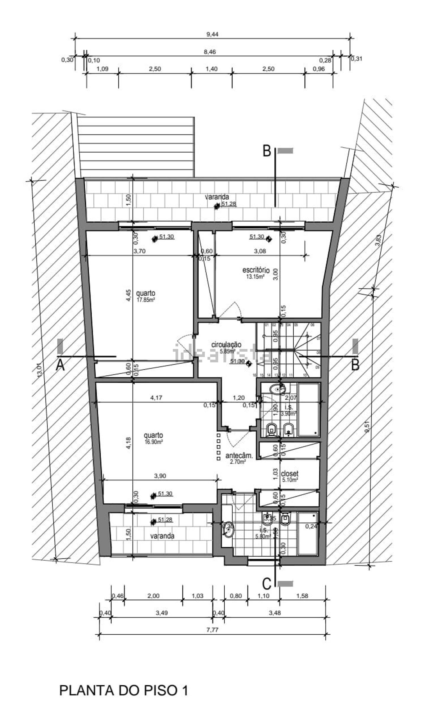 联排别墅出售在Rua da Arieira, 20 - 平面图