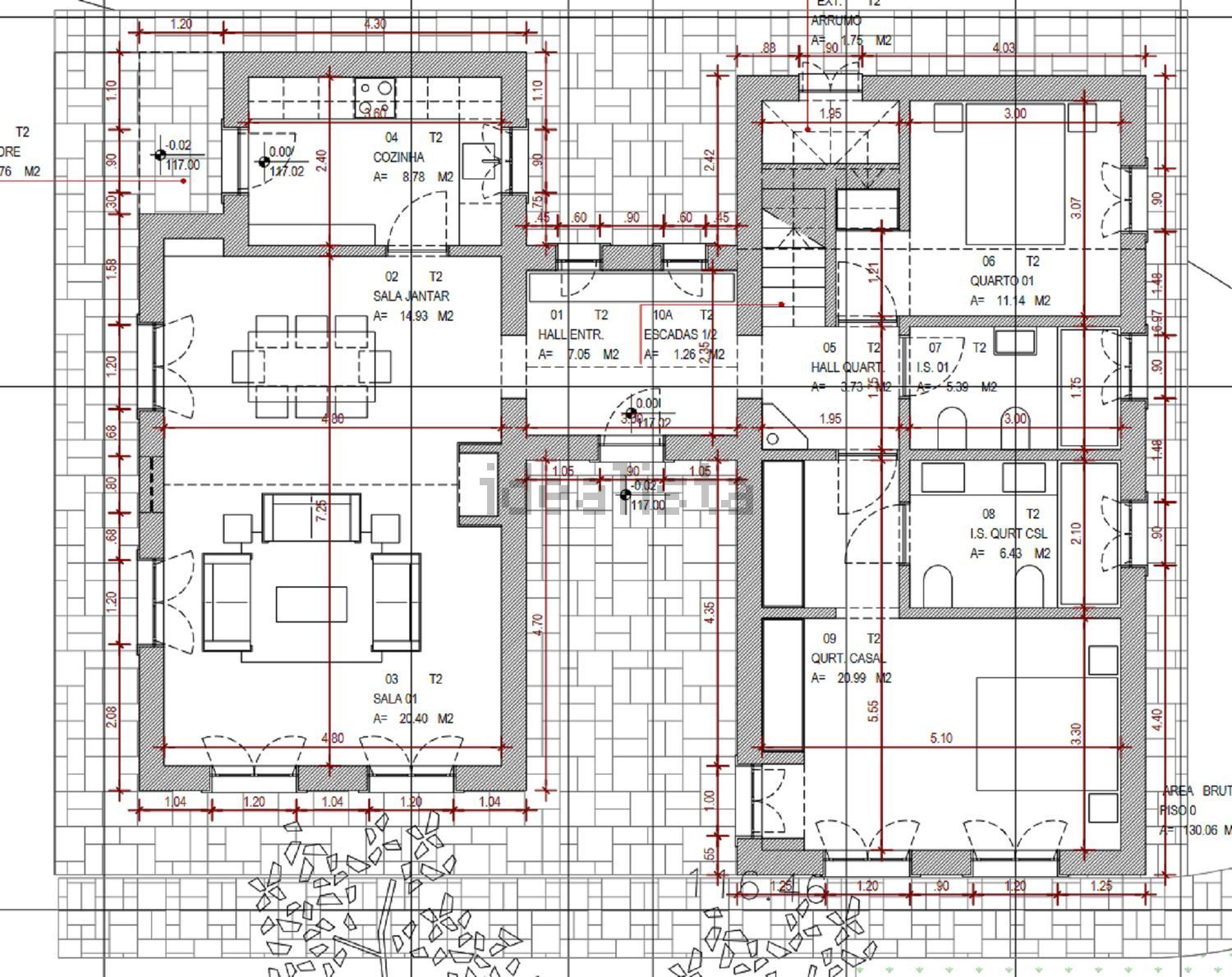 小楼房或独栋别墅出售在Caminho do Rio Touro - 平面图