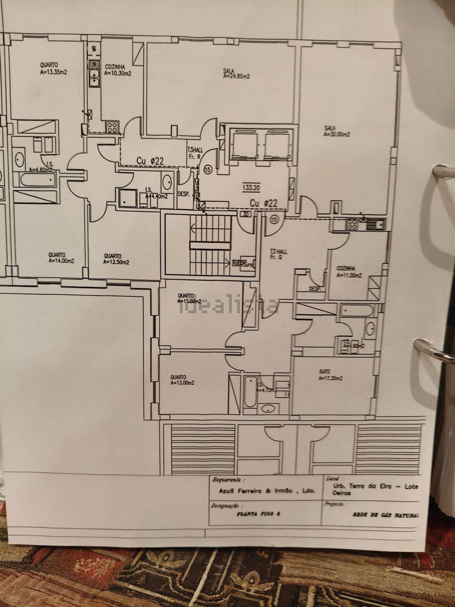 公寓 t3出售在Rua Mariano Pina - 平面图