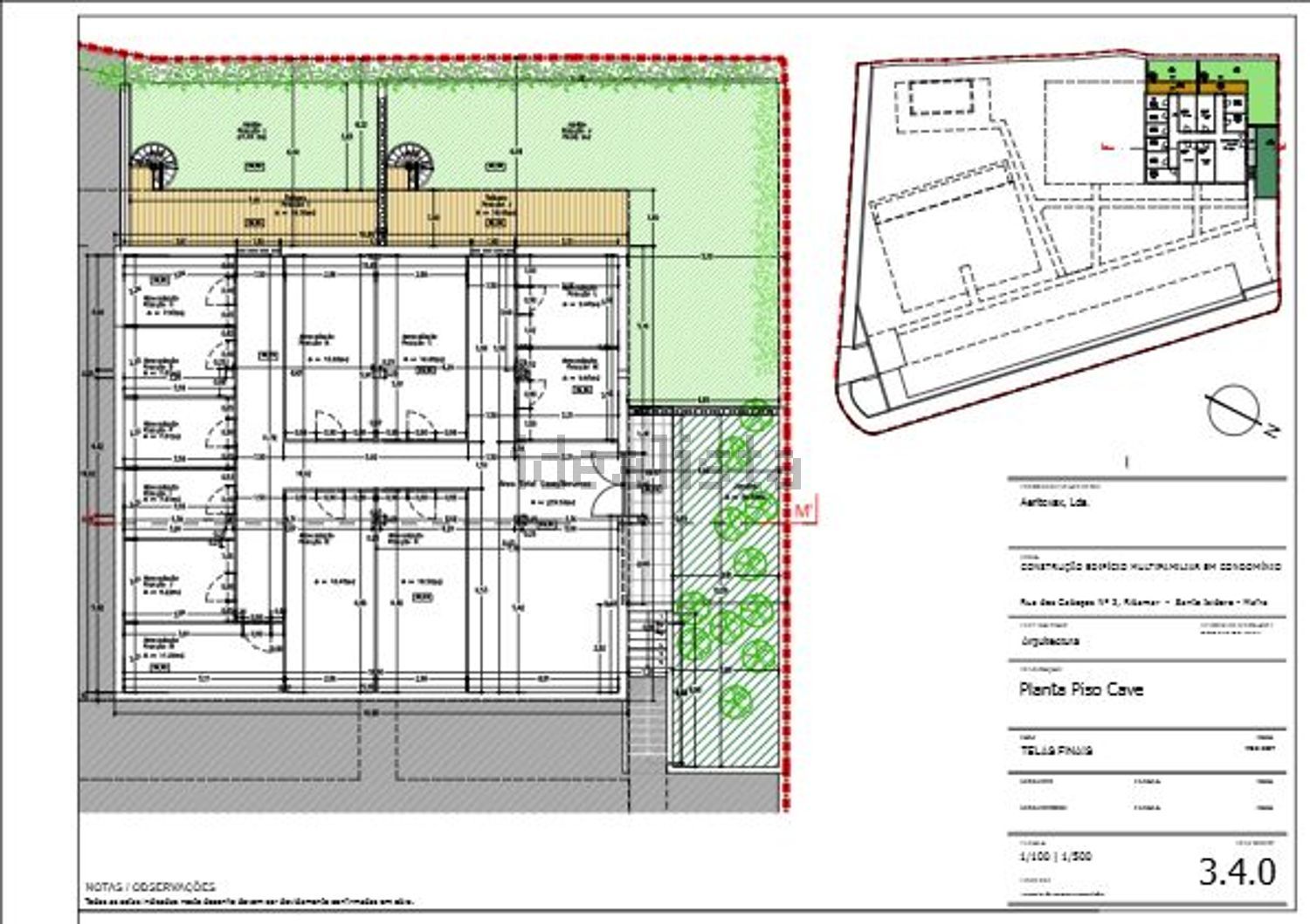 公寓 t3出售在Rua dos Cabeços - 平面图