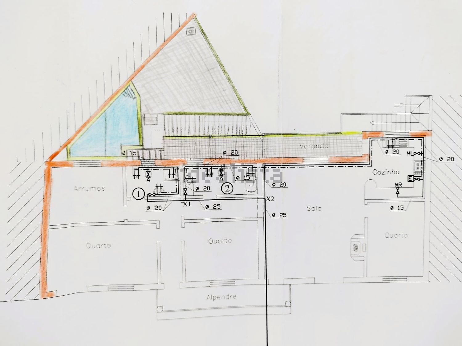 小楼房或独栋别墅出售在Rua do Moinho, 6 - 平面图