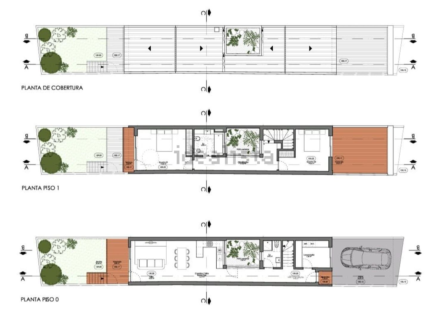 双拼别墅出售在Rua da Paz - 平面图