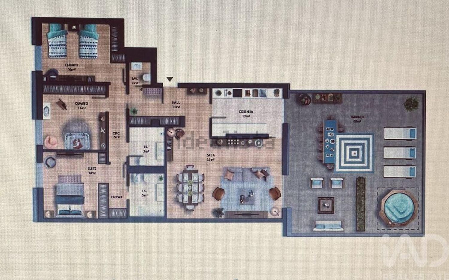 出租公寓 t3在Póvoa de Santa Iria e Forte da Casa - 平面图