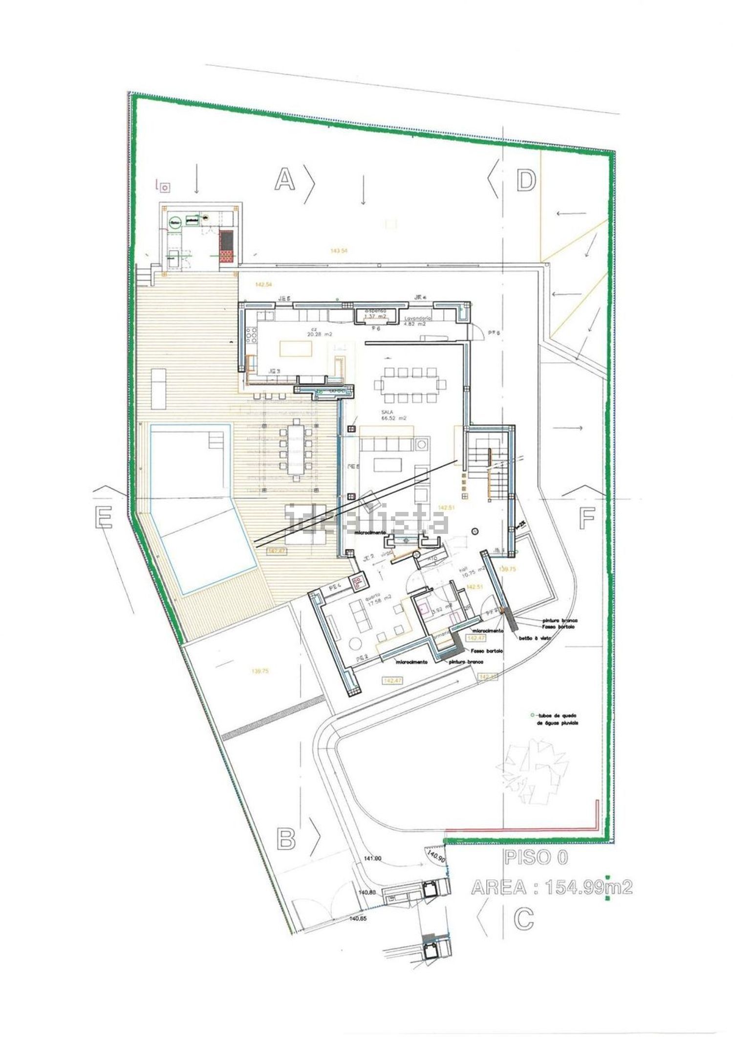 出租小楼房或独栋别墅在Rua Barruncheira - 平面图