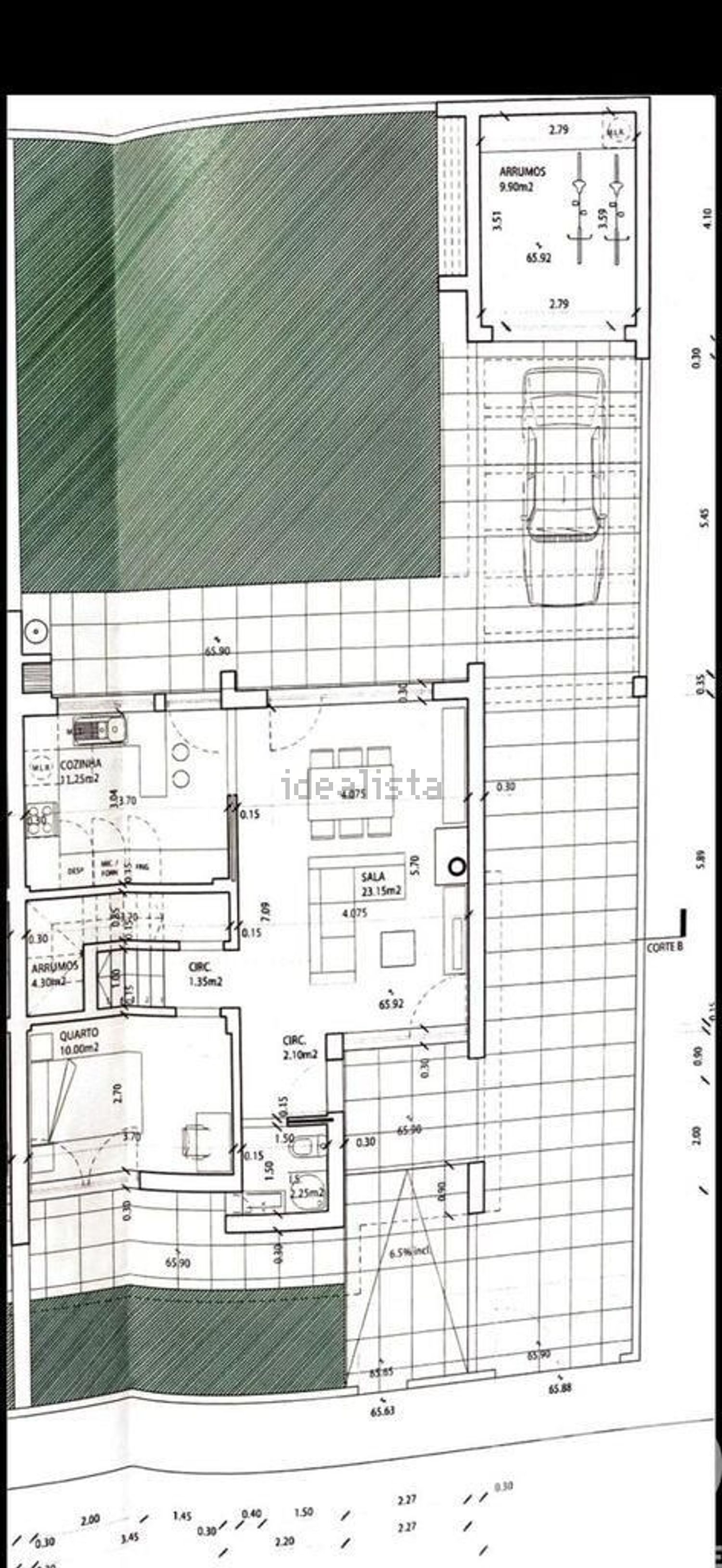 双拼别墅出售在Quintinhas - 平面图