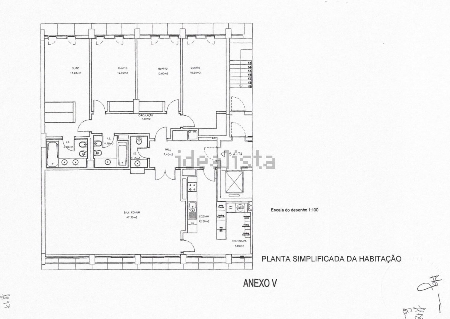 公寓 t4出售在Rua Gaivotas em Terra - 平面图