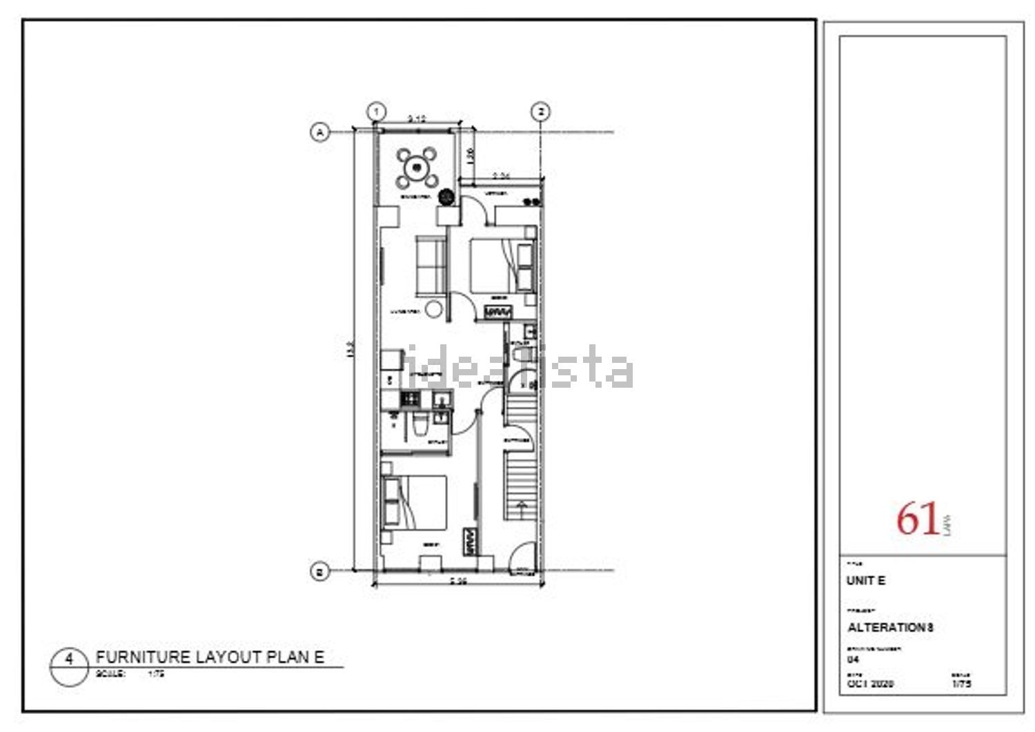 出租公寓 t2在Rua do Meio à Lapa, 61 - 平面图