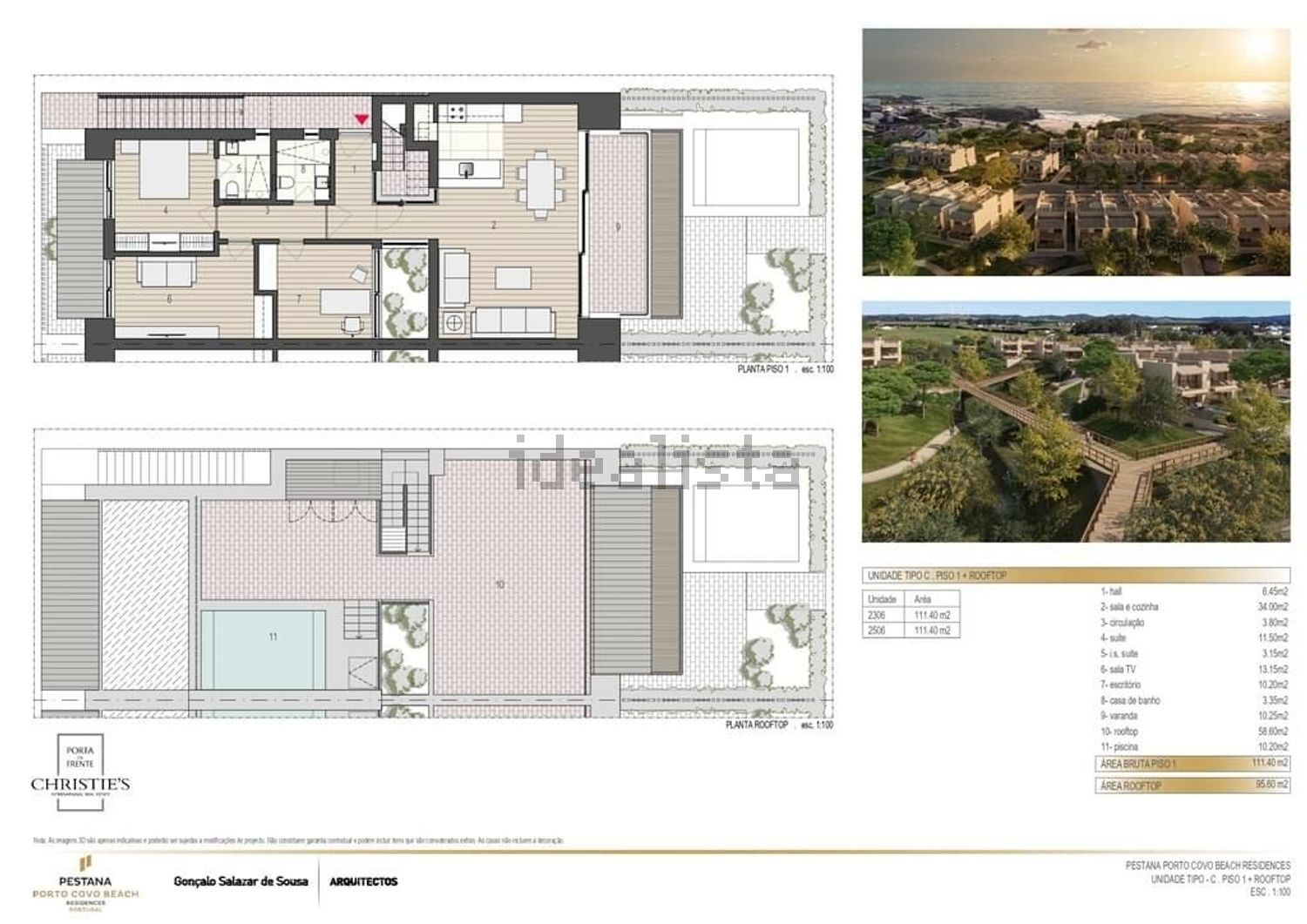 公寓 t2出售在Porto Covo - 平面图