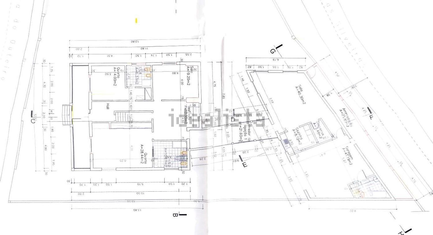 小楼房或别墅出售在Igreja Nova e Cheleiros - 平面图