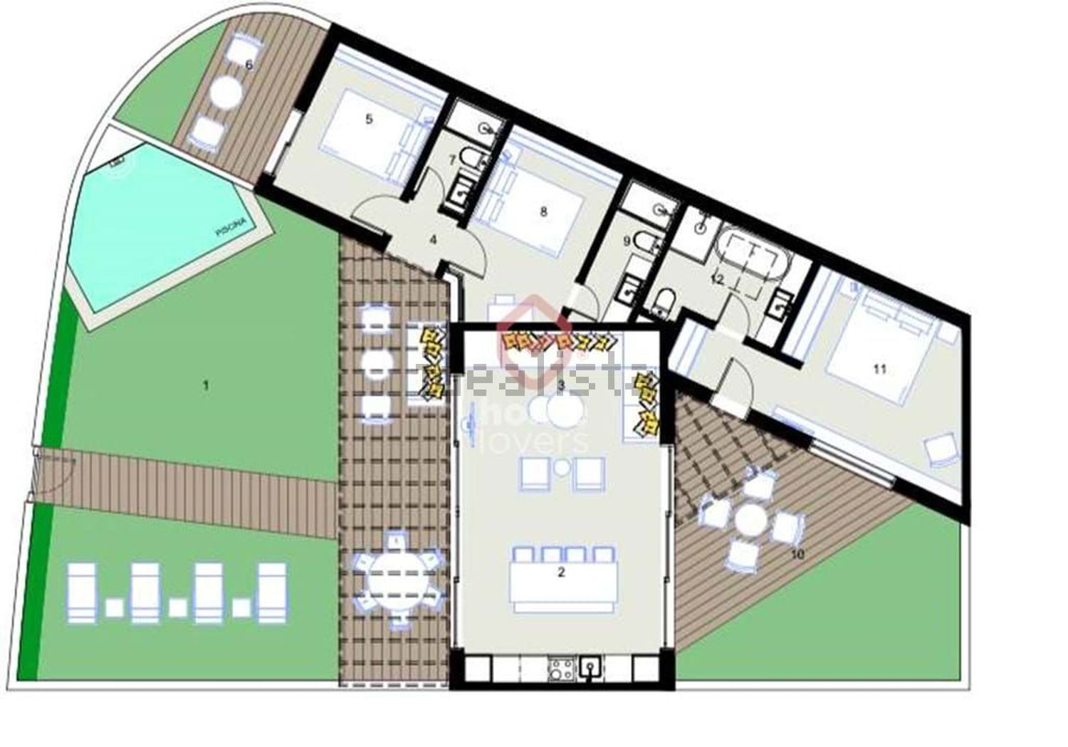 小楼房或独栋别墅出售在Rua das Laranjeiras - 平面图